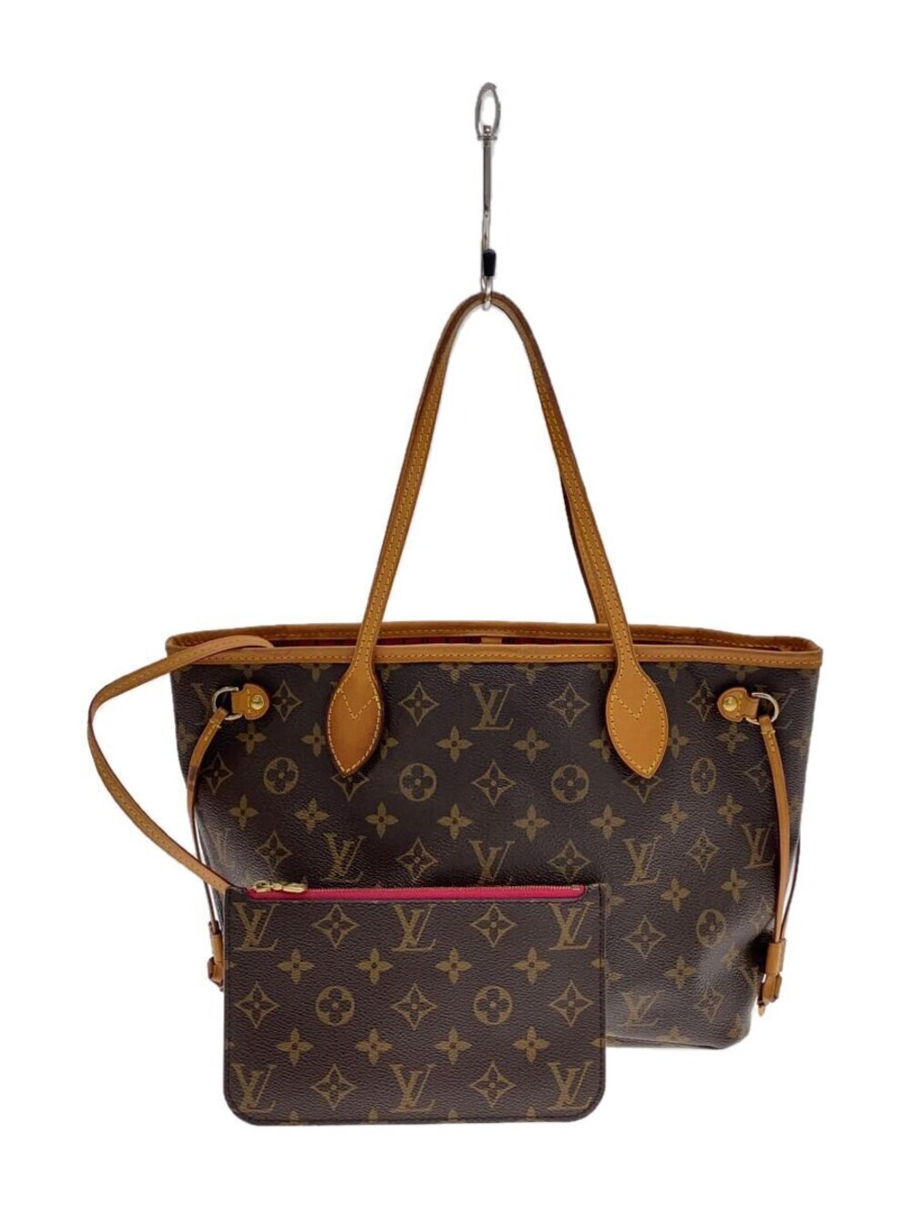 LOUIS VUITTON Neverfull Monogram Canvas Brown Fuschia Pink
